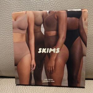 SKIMS High Waist Thong in Black core control